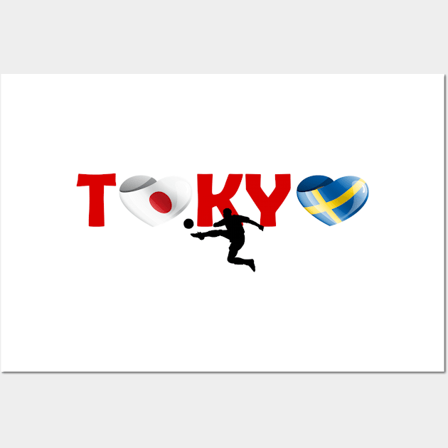 Football in Tokyo - team Sweden (SE) Wall Art by ArtDesignDE